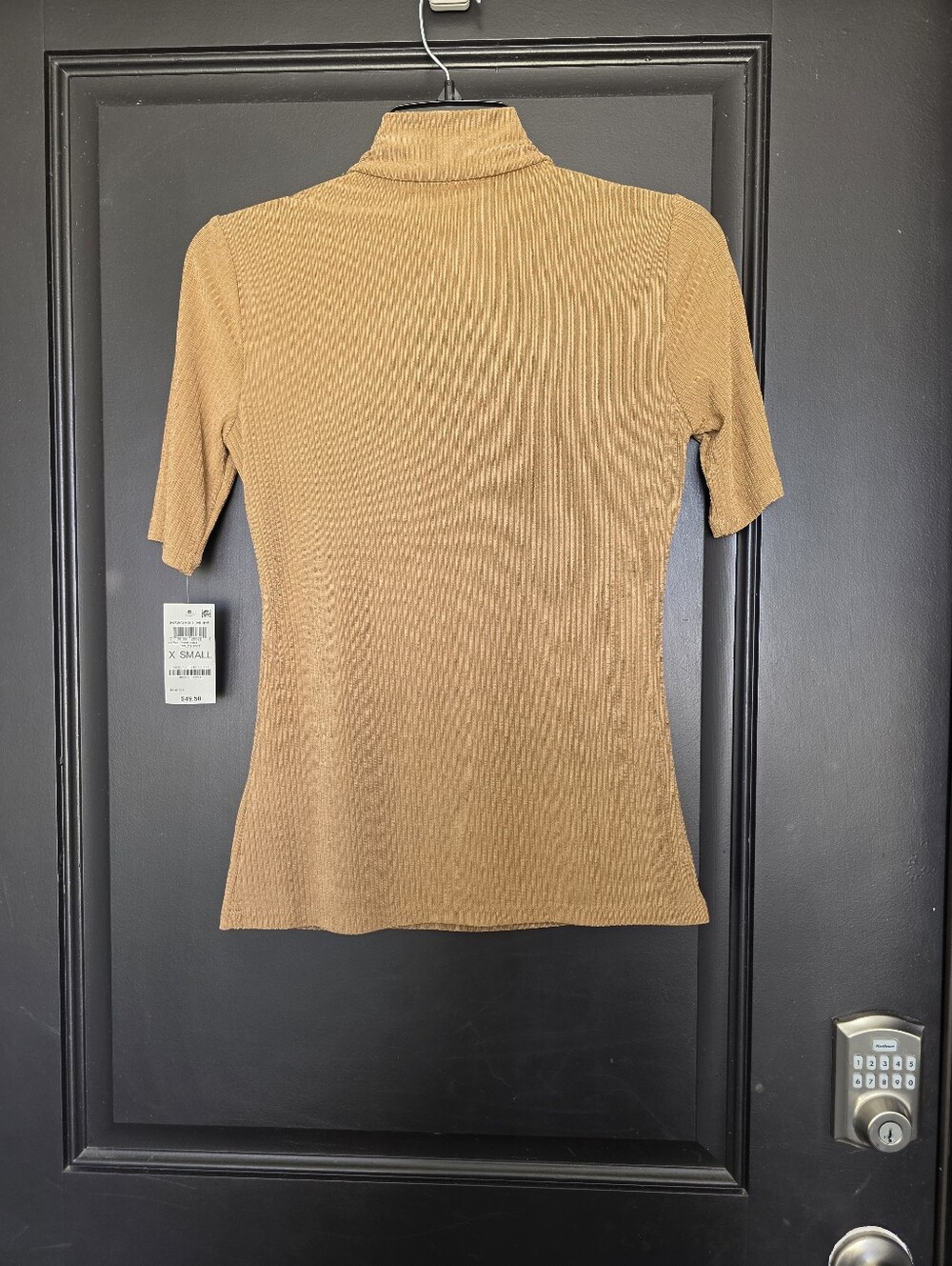 I.N.C. International Concepts Ribbed Cutout Mock Neck Studded Knit Top XS - Picture 8 of 9